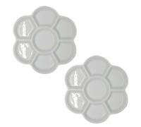 2Pcs Watercolor Paint Palette Tray Water Color Palletes Washable Paint Ceramic Paint Palette Porcelain Watercolor Palette for Artist Watercolor Painting Palettes and Palette Cups（White）