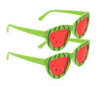 2pcs Watermelon Fruit Eyeglasses, PC Novelty Sunglasses for Party Photos | Lightweight Comfortable Fit, Easy Carry Storage, Unisex Style for Beach Gatherings or Tiki Parties, 14x5x3cm