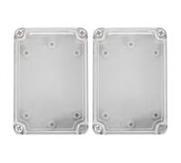 2pcs Waterproof ABS Project Box with Cover for Electronics and Sensors | Pre-drilled Mounting Holes, Cable Entry Points, Tool-free Setup, Quick Surface Installation for Residential Security Projects