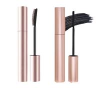 2PCS Waterproof and Non-Smudging-Lengthening and Curling Long-lasting Mascara with Comb Brush, Sculpted Volume Mascara for Volume and Length, Curling, Smudge-Proof, No Clumping (Black#01+Black#02)