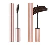 2PCS Waterproof and Non-Smudging-Lengthening and Curling Long-lasting Mascara with Comb Brush, Sculpted Volume Mascara for Volume and Length, Curling, Smudge-Proof, No Clumping (Black#01+Brown#02)
