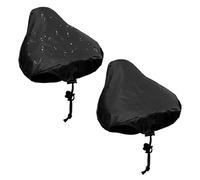 2pcs Waterproof Bike Seat Cover with Drawstring, Protective Water Resistant Accessories Bicycle Saddle Rain Dust Cover Cushion Protector (Black)