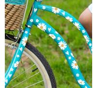 2Pcs Waterproof Daisy Flower Bicycle Stickers, for Girls Bike Frame Decorative