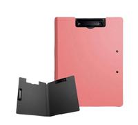 2Pcs Waterproof Fold with Double Clips Clipboard A4/A3 File Cover Folder Write Draw Pad Clip Organizer Office Supplies(Pink)
