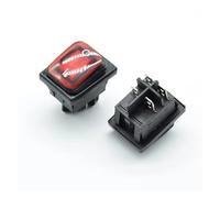 2pcs Waterproof Latching Rocker Toggle Switch,Red Green 4Pin 2Position, AC250V/16A AC125V/20A IDGTTLDF(2pcs red)