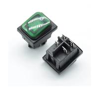 2pcs Waterproof Latching Rocker Toggle Switch,Red Green 4Pin 2Position, AC250V/16A AC125V/20A IDGTTLDF(2pcs green)