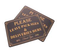 2pcs Waterproof Leave Packages Sign, PVC Door Instructions | Adhesive Backing, Uv-resistant Printing, All-weather Finish, Lettering for Apartment Residents, Offices, Garage Side Doors