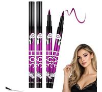 2PCS Waterproof Liquid Eyeliner Pen - Long-Lasting & Smudge-Proof Quick-Dry Formula, High-Pigment Purple Eye Liner Pencil for Precise Lines, Bold Cat Eye Makeup All-Day Wear (Purple)