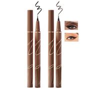 2PCS Waterproof Liquid Eyeliner Pen Set, Smudge-Proof & Long-Lasting Formula, Ultra-Fine Brush for Precise Application, Gentle on Sensitive Eyes, Quick-Dry Technology, Classic Black & Natural Brown