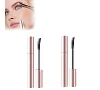 2PCS Waterproof Mascara, 2025 New 4D Silk Fiber Eyelash Mascara, for Buildable Lash Volume, Long-Lasting 36H Lift, No Clumping & No Smudging & No Flaking for Women, Lash Extensions (Black, 10g)