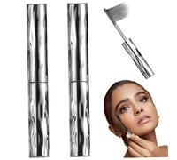 2Pcs Waterproof Mascara Black, Long-Lasting Voluminous Natural Lengthening Thickening Smudge-Proof Tubing Mascara for Women Men