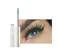 2PCS Waterproof Mascara Eyelash Primer, Charming Long Lasting Mascara, Colorful Fiber Extra Long Voluminous Lash, Volume, Lengthen, Curl & Smudge Free (07# Green)