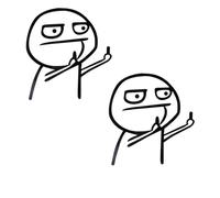 2Pcs Waterproof Middle Finger Car Sticker Non-Slip Cartoon Motorcycle Decals Cute Finger Decal Windows Sticker for Women Men Boys Girls