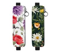 2Pcs Waterproof Notebook Pencil Case Large Capacity Pencil Pouch, Beautiful Floral a Stationery Zipper Pen Bag Pouch Holder Box Organizer for Teens Girls Adults Student