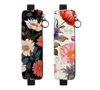 2Pcs Waterproof Notebook Pencil Case Large Capacity Pencil Pouch, Beautiful Floral C Stationery Zipper Pen Bag Pouch Holder Box Organizer for Teens Girls Adults Student