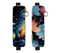 2Pcs Waterproof Notebook Pencil Case Large Capacity Pencil Pouch, Beautiful Floral E Stationery Zipper Pen Bag Pouch Holder Box Organizer for Teens Girls Adults Student