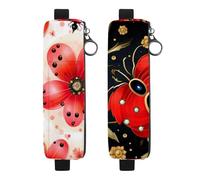2Pcs Waterproof Notebook Pencil Case Large Capacity Pencil Pouch, Beautiful Lady Beetle Stationery Zipper Pen Bag Pouch Holder Box Organizer for Teens Girls Adults Student