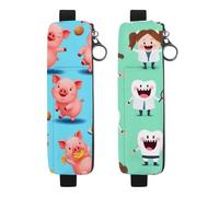 2Pcs Waterproof Notebook Pencil Case Large Capacity Pencil Pouch, Happy Doctor Tooth Stationery Zipper Pen Bag Pouch Holder Box Organizer for Teens Girls Adults Student
