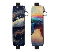 2Pcs Waterproof Notebook Pencil Case Large Capacity Pencil Pouch, Painted Sky Whale a Stationery Zipper Pen Bag Pouch Holder Box Organizer for Teens Girls Adults Student