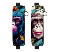 2Pcs Waterproof Notebook Pencil Case Large Capacity Pencil Pouch, Printing Monkey a Stationery Zipper Pen Bag Pouch Holder Box Organizer for Teens Girls Adults Student