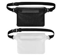 2pcs Waterproof Pouch Bag-Waterproof Waist Bag with Triple Protection-with Adjustable Waistband-for Beach Swimming, Hiking, Sailing