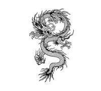 2pcs Waterproof, Realistic Dragon Fake Tattoo Stickers For Men 3D Dragon Temporary Tattoos Washable Tattoos
