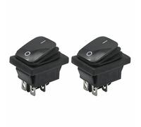 2Pcs Waterproof Rocker Toggle Switch, 4-Pin 2-Position ON/OFF DPST Boat Switch, 20A Snap-In Terminal, Dustproof for Marine Car Home Appliances