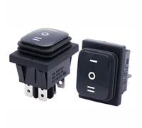 2Pcs Waterproof Rocker Toggle Switch, 6-Pin 3-Position ON/OFF/ON DPST Boat Switch, 20A Snap-In Terminal, Dustproof for Marine Car Home Appliances