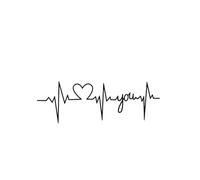2pcs Waterproof Temporary Tattoo Sticker Heart Beat LineTatoo Wrist Tato For Girl Women Men