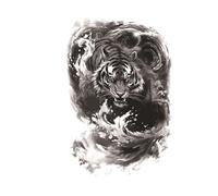 2pcs Waterproof Temporary Tattoo Sticker Wolf Tiger Lion Realistic Animal Body Art Arm Fake Tattoos Sleeve Women Men(001)