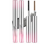 2PCS Waterproof Tubing Mascara Black & Brown, Metal Spiral Brush Curling Mascara for Lengthening Volumising Lashes, Smudge Proof Long Lasting Washable Lash Makeup for Defined Eyelashes