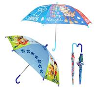 2Pcs Waterproof Umbrella for Kids, Paw Patrol Boys Umbrella 61cm Manual Safety Open & 65cm Auto Open Brolly, Windproof Lightweight UV Protection Travel School Gift Age 3-7