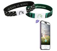 2pcs Wearable Bible Verse Wristbands with NFC,Daily Bible Verse Bracelet,Christian Scripture Bracelets for Men,Women,and Teens,Ideal for Personal Reflection (Audio Verses)