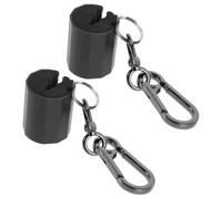 2pcs Wearable Fly Rod Holder Clip, Clamp on Aluminum EVA Black | Horizontal Swivel Tilt Control, Quick Setup for Anglers on Hiking Trails, Protects Carbon Rods