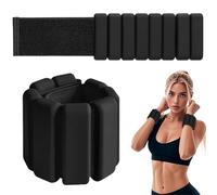 2Pcs Wearable Strong Arm & Leg Weights,Weight-Bearing Bracelet,Fitness Wristband,Adjustable Wrist Weights Ankle Weights Set,for Walking, Yoga, Dance,Barre,Gym,Exercise,Pilates,Walking,Running(Black)