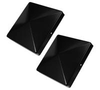 2pcs Weatherproof Iron Square Post Cap Pyramid 5.5 Inch Black