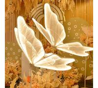 2PCS Wedding Butterfly Floor Lamp LED Butterfly Wings Decor Wedding Butterfly Ceiling Lamp Creative Butterfly Hanging Decoration Props for Wedding Party,Warm,100 cm/39.3 inch