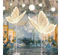 2PCS Wedding Butterfly LED Floor Lamp, Adjustable Standing Decorative Lighting for Wedding Party, Unique Butterfly Shape Design, Indoor Home Decor, 80cm/31.5in