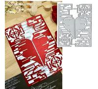 2pcs Wedding Flower Love Border Metal Die Cuts,Valentine's Day Heart Love Wedding Card Cutting Dies Cut Stencils DIY Scrapbooking Decorative Embossing Paper Scrapbooking Card Making