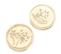 2Pcs Wedding Sealing Stamp for Scrapbooking Stamp Head Replacement for Invitations Envelope Embellishments Brass