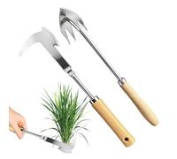 2Pcs Weed Puller, Stainless Steel Weed Remover Tool, Manual Precision Root Weeds and Crevice Weeder for Garden Lawn and Patio