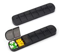 2PCS Weekly Pill Box Organiser 7 Day Large Pill Box 1 Time a Day Portable Weekly Pill Organiser Travel Friendly Daily Pill Containers Pill Dispenser to Hold Medicine Vitamins Fish Oil Supplements