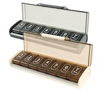 2Pcs Weekly Pill Organizer,Portable 7 Day Pill Box,Moisture Proof Medicine Pills Organizer,Travel Pills Case with BPA-Free Material,Pocket-Size for Supplements & Vitamins