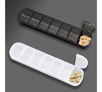 2PCS Weekly Travel Pill Box Organiser, Pill Boxes 7 Day 2 Times a Day,Portable Travel Pill Box,7 Day Pill Box Organiser to Hold Medication, Vitamins, Cod Liver Oil, Supplements and Medication