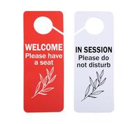 2PCS Welcome Please Have a Seat & In Session Do Not Disturb Door Knob Tag Office Privacy Sign (Have a Seat Door Sign)