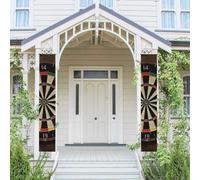 2PCS Welcome Spring Summer Porch Sign Decorative Hanging Banner Flag Dart Board Door Banners for Outside Yard Party Decor Farmhouse Indoor Wall Backdrop 70.9 x 11.8 Inch