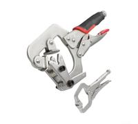 2PCS Welding Pipe Plier Clamp Set | 10 Inch Locking Pliers with 5 Inch Mini C-Clamp, Adjustable Alloy Steel Grip for 1-3 Inch Pipes