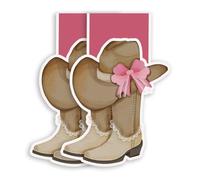 (2Pcs) Western Boots and Hat Magnetic Bookmark Coquette Cowgirl Book Page Markers Gift for Reading Lover Nerd Book Addict Bookish Bookworm Reader Office Stationery - Size 3"x2" When Folded