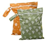 2Pcs Wet Dry Bags for Diaper Bag, 10x14" Waterproof Wet Bag for Swimsuit, Reusable, Washable Diaper Organizing Pouches for Stroller, Diapers, Toiletries, Pool Dry Bags for