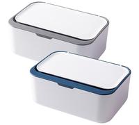 2PCS Wet Wipe Dispenser, 7.5x5.1x3 Inch Plastic Baby Wipes Box with Leakproof Lid, Non Slip Base for Home, Office